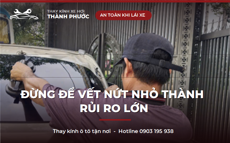 Vết nứt nhỏ trên kính ô tô