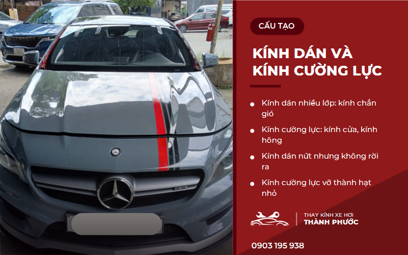 Kính dán và kính cường lực trên ô tô