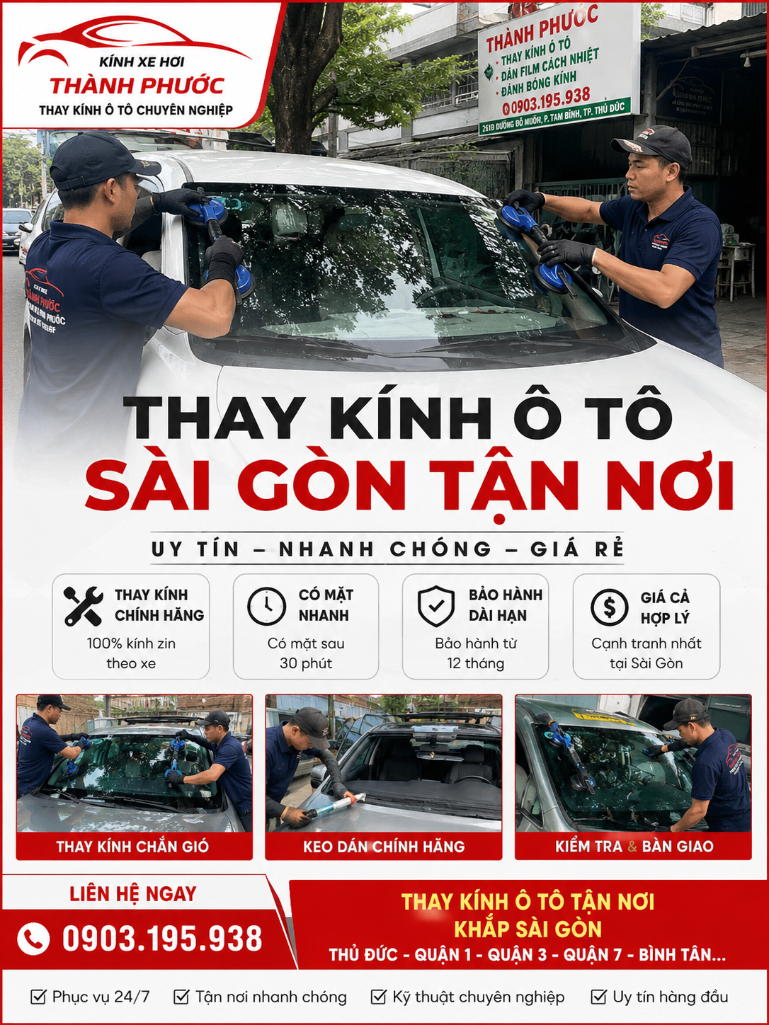 THAY KÍNH Ô TÔ TẠI Q12 GIÁ RẺ