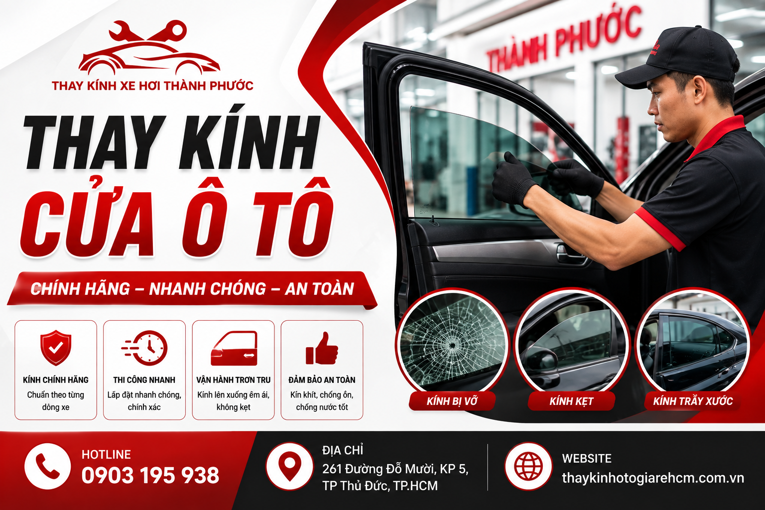 Thay Kính Cửa Ô Tô Chính Hãng Tại TP.HCM | Thành Phước