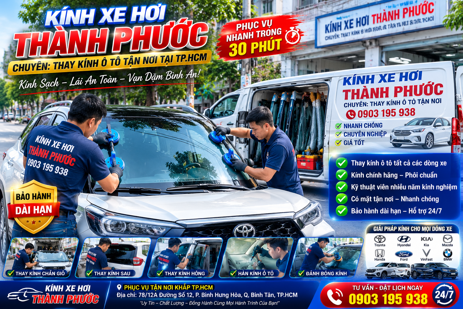 Chuyên Thay Kính Ô Tô Giá Rẻ TPHCM | Dịch Vụ Chuyên Nghiệp, Tận Nơi