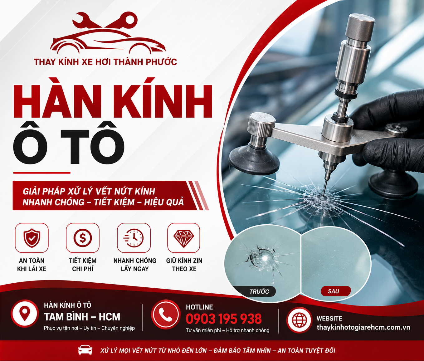 Hàn Kính Ô Tô Chuyên Nghiệp Tại HCM – Xử Lý Nứt Kính Nhanh Chóng