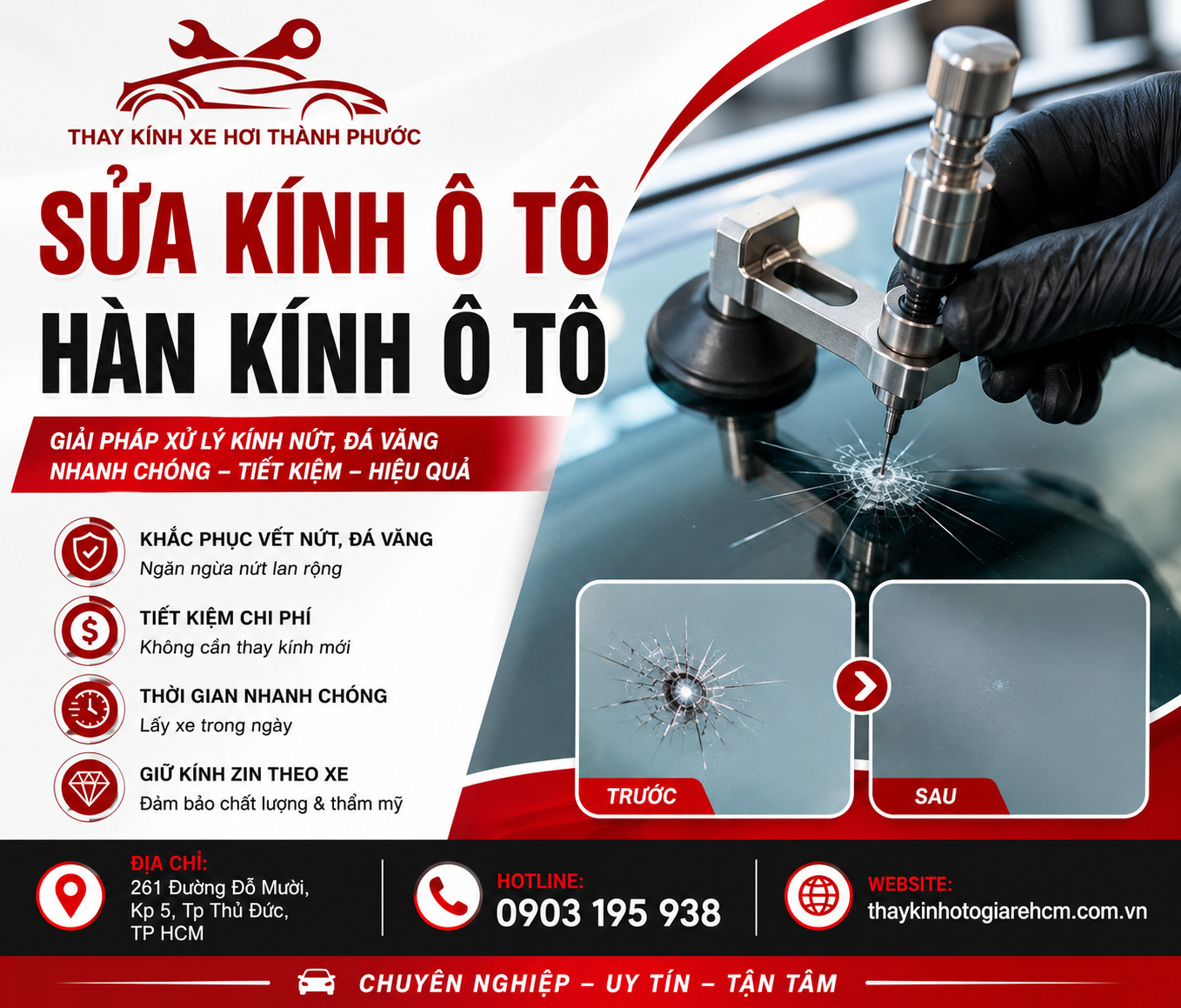 Sửa Kính Ô Tô, Hàn Kính Ô Tô Chuyên Nghiệp Tại TP.HCM