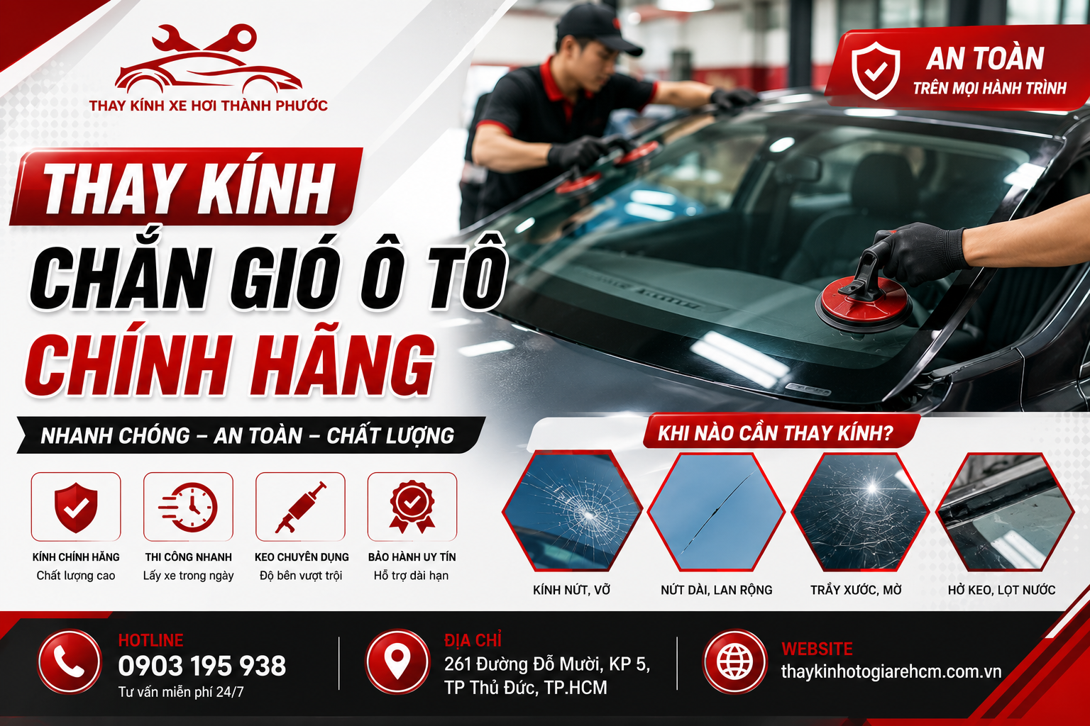 Thay Kính Chắn Gió Ô Tô Chính Hãng Tại TP.HCM 